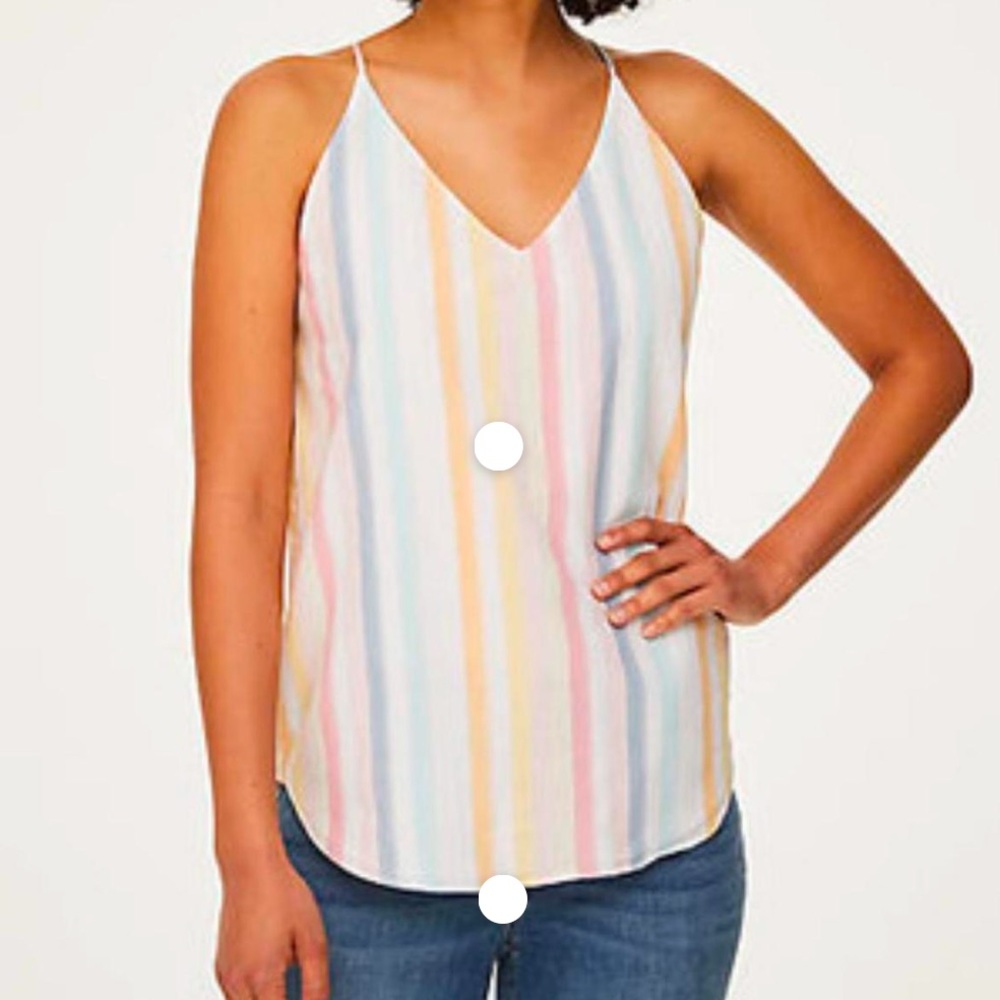 Loft Striped Tank Top Multicolor Large